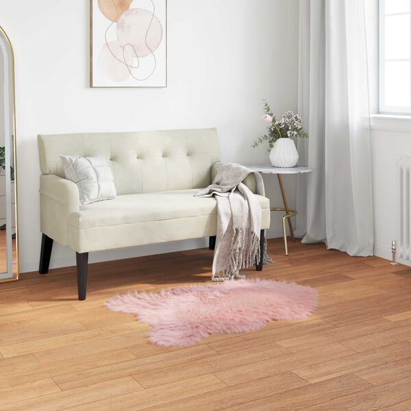 vidaXL Faux Sheepskin Rug TAFALLA Pink 60 x 90 cm Polyester