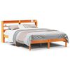vidaXL Bed Frame with Headboard without Mattress Wax Brown 140x190 cm