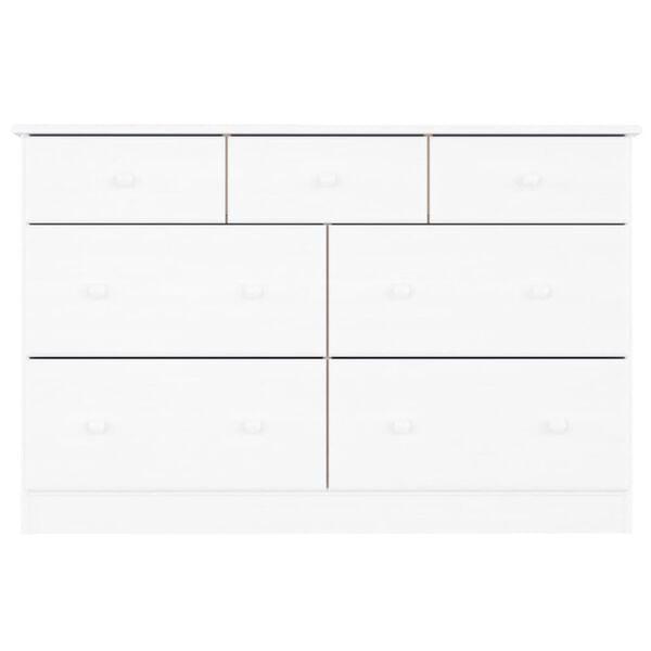 vidaXL Chest of Drawers ALTA White 112x35x73 cm Solid Wood Pine