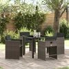 vidaXL Garden Dining Set 5 pcs Grey Poly Rattan