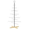 vidaXL Metal Christmas Tree with Wooden Base Black 150 cm