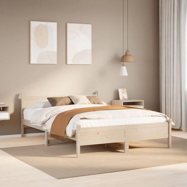 vidaXL Bed Frame without Mattress 160x200 cm Solid Wood Pine
