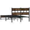 vidaXL Metal Bed Frame without Mattress Smoked Oak 120x200 cm