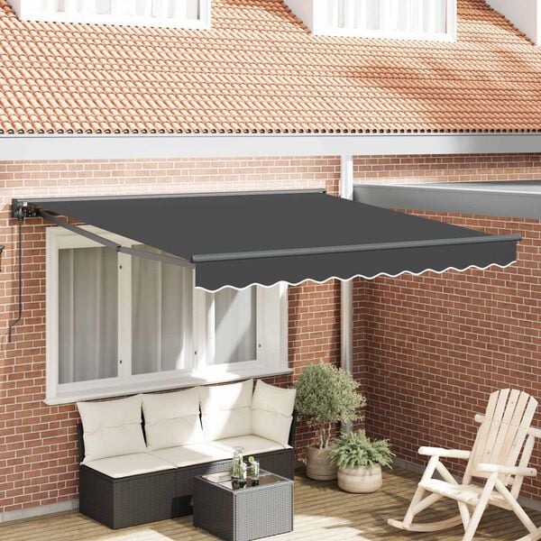 vidaXL Retractable Awning Anthracite 300 x 250 cm Aluminium and Fabric
