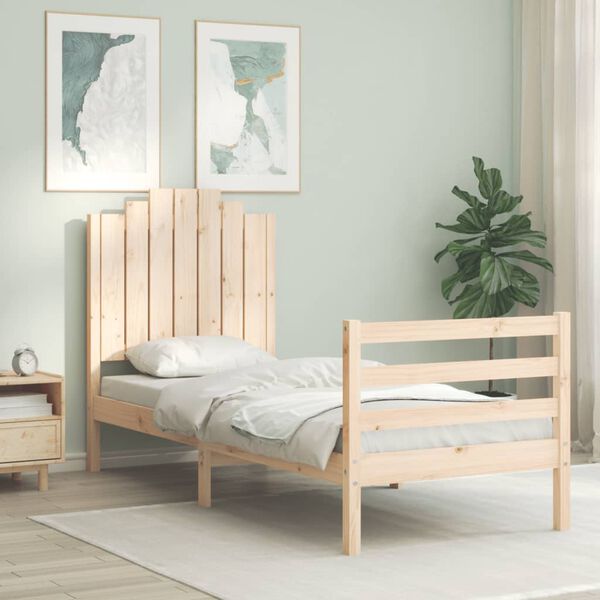 vidaXL Bed Frame without Mattress Small Single Solid Wood