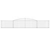 vidaXL Arched Gabion Baskets 15 pcs 400x30x60/80 cm Galvanised Iron
