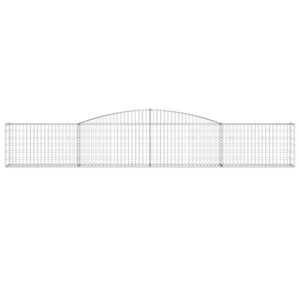 vidaXL Arched Gabion Baskets 15 pcs 400x30x60/80 cm Galvanised Iron