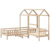 vidaXL Bed and Bench Set with Roof without Mattress 100x200 cm