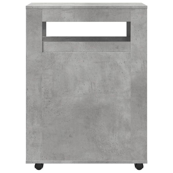 vidaXL Narrow Bathroom Cabinet with Wheels Concrete Grey Engineered Wood