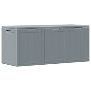 vidaXL Garden Storage Box 270L Grey PP Wood Look
