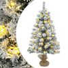 vidaXL Mini Christmas Tree Flocked 45 cm 25 LEDs Warm White PVC