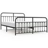 vidaXL Metal Bed Frame without Mattress with Footboard Black 183x213cm