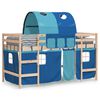 vidaXL Kids' Loft Bed with Tunnel without Mattress Blue 90x200cm