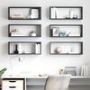 vidaXL Wall Cube Shelf 6 pcs Grey 60x15x23 cm Engineered Wood
