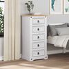 vidaXL Bedside Table White 53 x 39 x 103 cm Solid Pine Wood