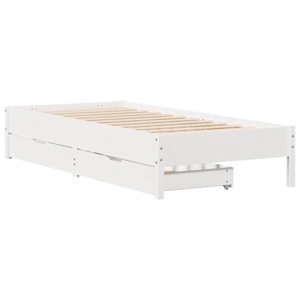 vidaXL Bed Frame without Mattress White 90x200 cm Solid Wood Pine
