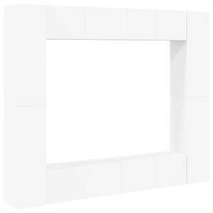 vidaXL 8 Piece TV Cabinet Set White Engineered Wood
