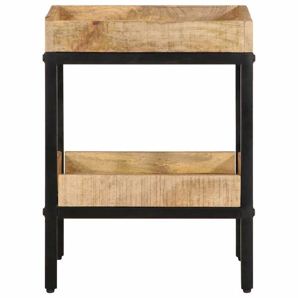 vidaXL Side Table with Shelf Brown 35 x 35 x 45 cm Solid Mango Wood