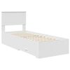 vidaXL Bed Frame White and Silver 75 x 190 cm Engineered Wood