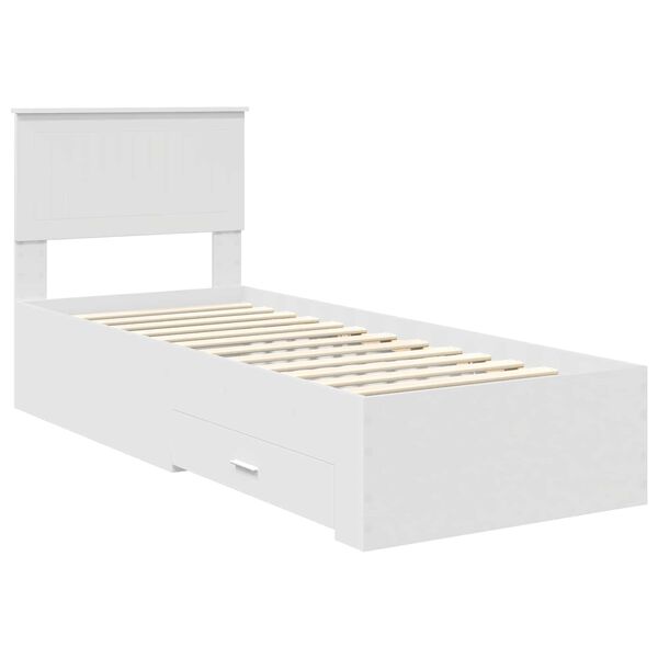vidaXL Bed Frame White and Silver 75 x 190 cm Engineered Wood