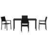 vidaXL Garden Dining Set 5 pcs Black Powder-Coated Steel