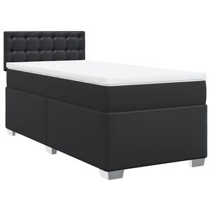 vidaXL Box Spring Bed with Mattress Black 100x200 cm Faux Leather