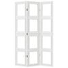 vidaXL Room Divider 3 Panels White Solid Wood Paulownia