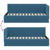 vidaXL Corner Bed Frame with Headboard Blue 90 cm x 200 cm Velvet