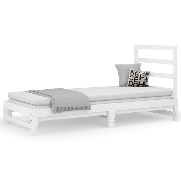 vidaXL Pull-out Day Bed without Mattress White 2x(90x200) cm