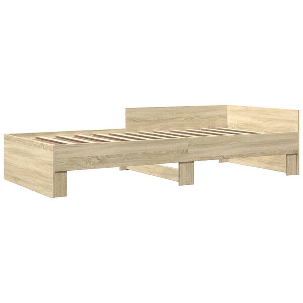 vidaXL Bed Frame without Mattress Sonoma Oak 100x200 cm Engineered Wood