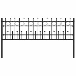 vidaXL Spike Ring Fence Black 200 x 110 cm Powder-Coated Steel