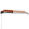 vidaXL Manual Retractable Awning with LED 300x250 cm Orange and Brown