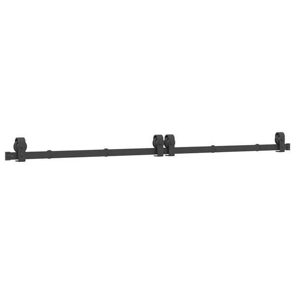 vidaXL Sliding Door Hardware Kit 200 cm Steel Black