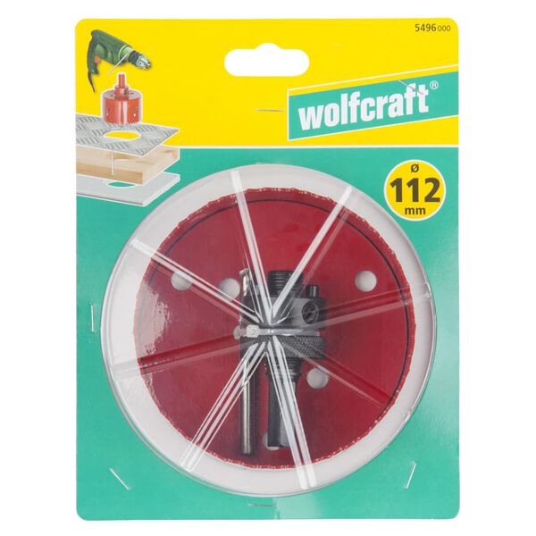 wolfcraft Hole Saw 112 mm Bi-Metal Red 5496000