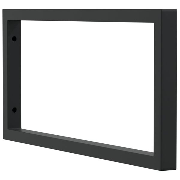 vidaXL Shelf Brackets for Washbasin 2 pcs Black Rectangular Steel
