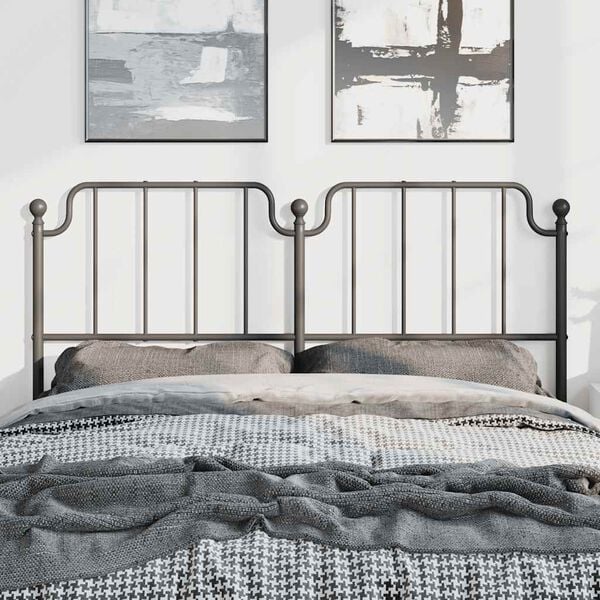 vidaXL Metal Replace Headboard Black 150 cm