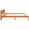 vidaXL Bed Frame with Headboard Wax Brown 180 x 200 cm Solid Pine Wood