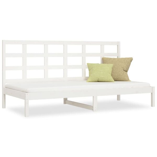 vidaXL Day Bed without Mattress White 90x200 cm Solid Wood Pine