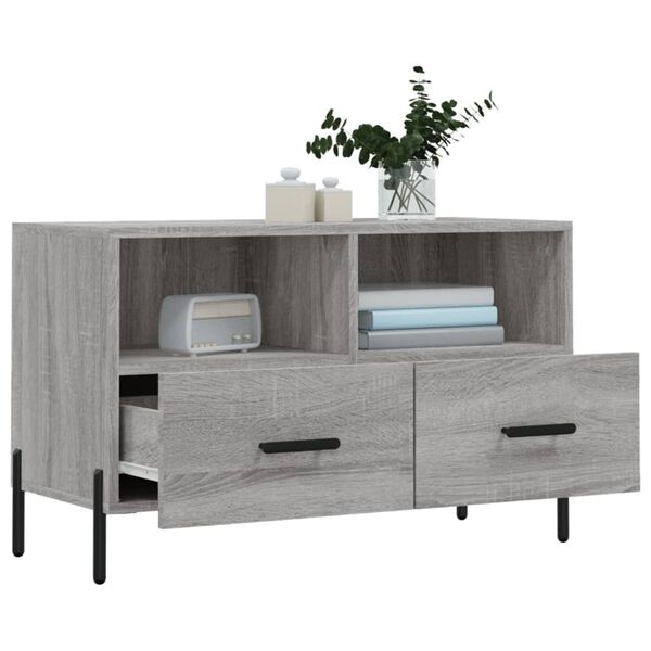 vidaXL TV Cabinet Grey Sonoma 80x36x50 cm Engineered Wood