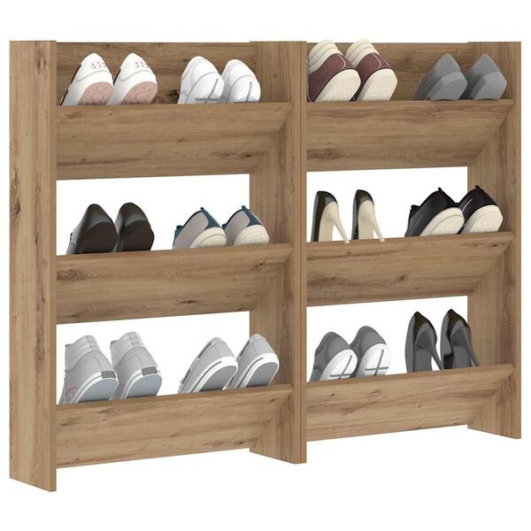 vidaXL Shoe Cabinet 2 pcs Artisan Oak 60 x 18 x 90 cm Engineered Wood