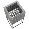 vidaXL Garden Raised Beds 3 pcs Poly Rattan Grey