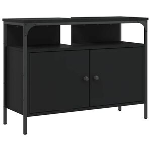 vidaXL Bathroom Sink Cabinet Black 80x30x60 cm Engineered Wood