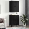 vidaXL Highboard 2 pcs Black Oak Engineered Wood