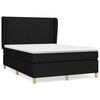 vidaXL Box Spring Bed with Mattress Black 140x200 cm Fabric