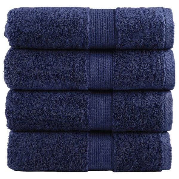vidaXL Premium Guest Towels "SOLUND" 4 pcs Navy Blue 30x50 cm 600 gsm