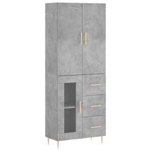 vidaXL Highboard Concrete Grey 69.5x34x180 cm Engineered Wood