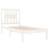 vidaXL Bed Frame without Mattress White Solid Wood Single