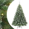 vidaXL Artificial Christmas Tree with 300 LEDs Green 180 cm PE and PVC