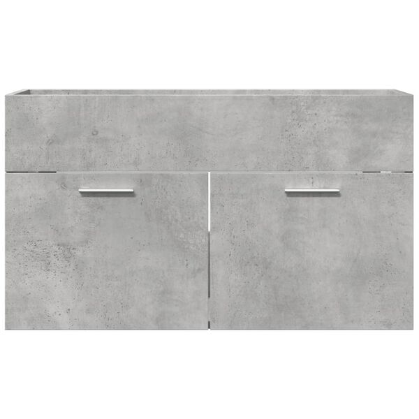 vidaXL Bathroom Sink Cabinet Concrete Grey 90x38.5x46 cm Engineered Wood