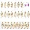 vidaXL Christmas Pine Cone Ball 40 pcs LEDs Gold 4 x 9 cm Plastic